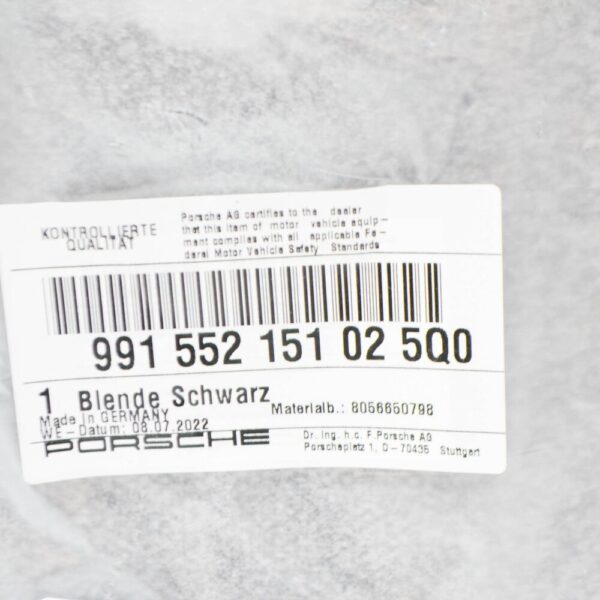 991552151025Q0 - Porsche 911 991 Carrera Center Instrument Panel Cover 991552151025Q0 NEW GENUINE