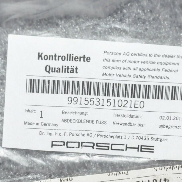 991553151021E0 - Porsche Cayman 981 Center Console Left Trim Cover 991553151021E0 NEW GENUINE