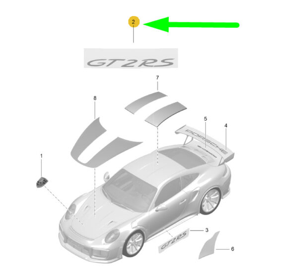 99155925184OY5 - Porsche 911 991 GT2 RS Turbo Inscription Matte Black 99155925184OY5 NEW GENUINE