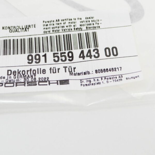 99155944300 - Porsche Cayman 981 GTS Door Sticker 99155944300 New REAL