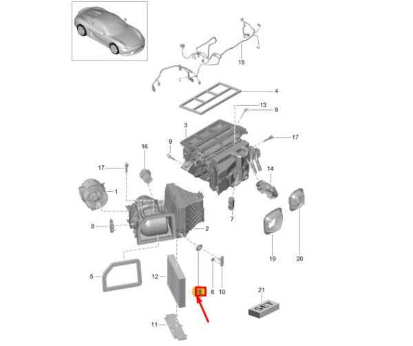 99157287500 - Porsche Boxster Spyder 981 Blower Housing Grommet 99157287500, New Genuine