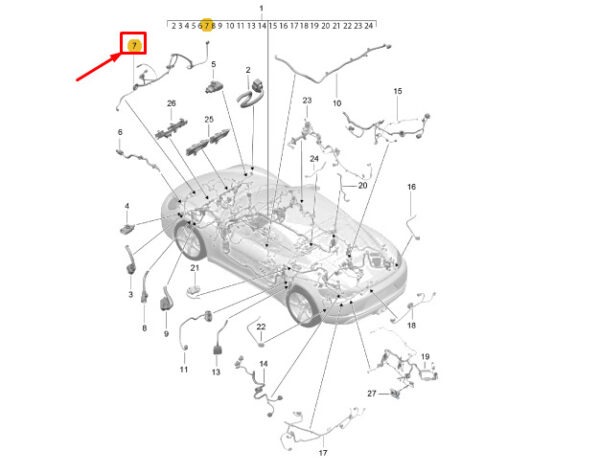 99161292453 - PORSCHE 718 CAYMAN 982 FRONT PARKING SENSOR WIRING HARNESS 99161292453 NEW GENUINE