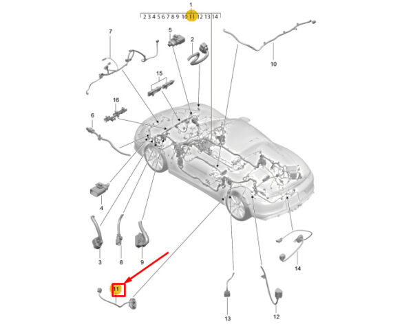 99161292801 - Porsche Boxster Spyder 981 Rear Wiring Harness 99161292801 NEW GENUINE