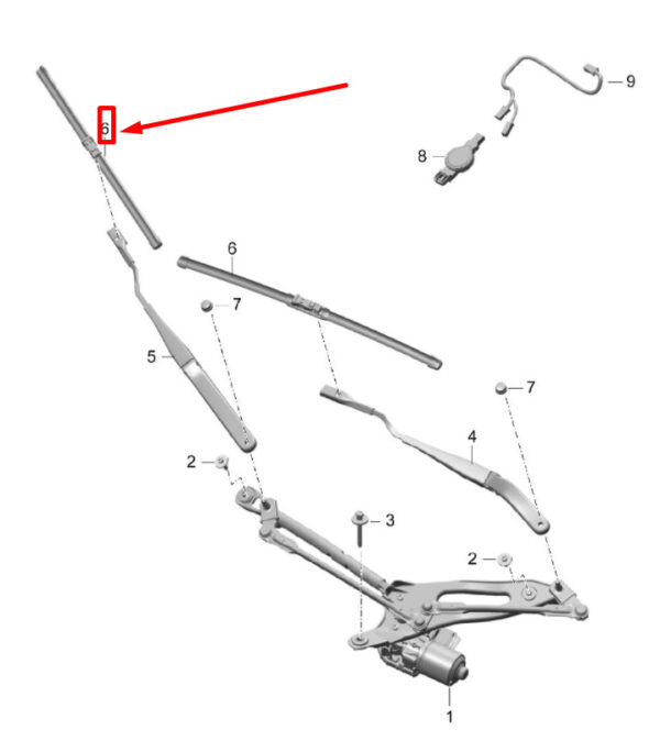 99162890100 - Porsche Boxster 981 wiper blade set front left steering 99162890100 NEW ORIGINAL
