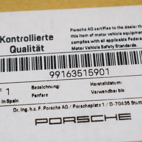99163515901 - Porsche 911 991 horn signal 99163515901 original new