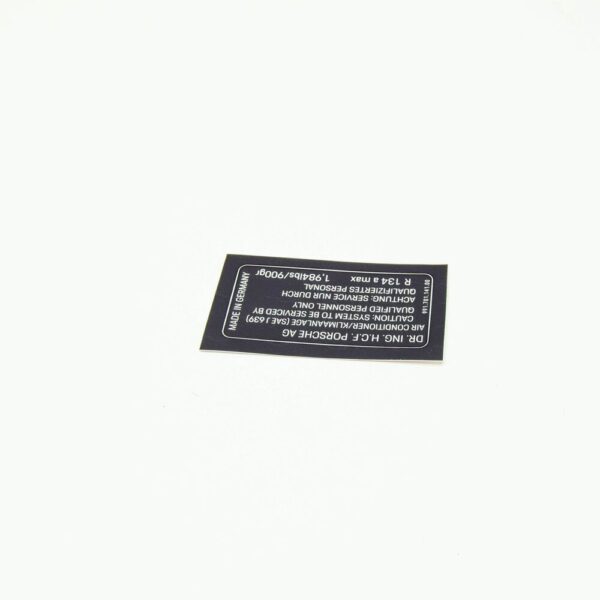 99170114100 - Porsche 911 Convertible 991 Air Conditioning A/C Sticker 99170114100 NEW Original