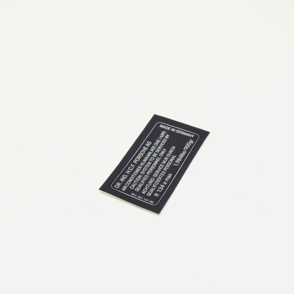 99170114100 - Porsche 911 Convertible 991 Air Conditioning A/C Sticker 99170114100 NEW Original