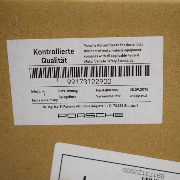 99173122900 - Porsche 911 991 base plate for left door mirror 99173122900 LHD NEW ORIGINAL