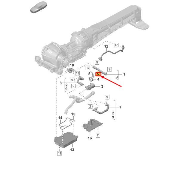 992121660A - Porsche 911 992 Additional Coolant Pump Mount 992121660A NEW Original