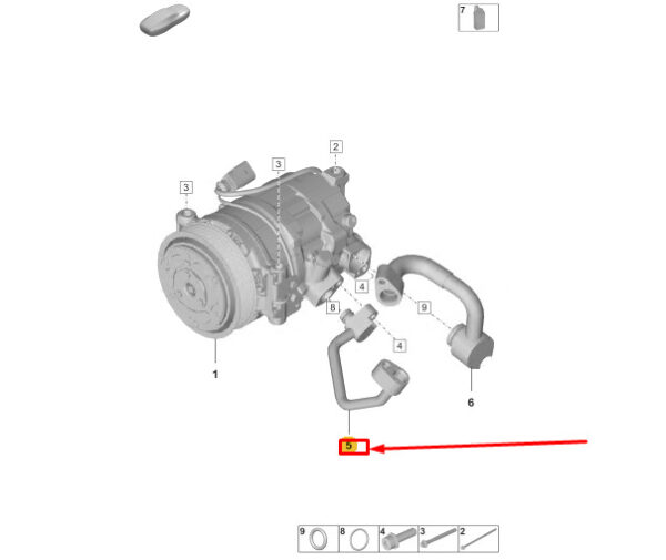 992260350A - Porsche 911 992 engine suction line 992260350A NEW ORIGINAL