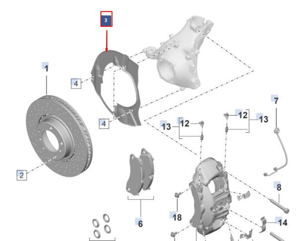 992615312A - Porsche 911 992 Carrera brake disc protector front right 992615312A NEW ORIGINAL
