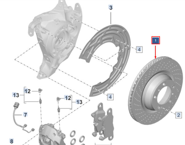 992615602A - Porsche 911 992 rear right brake disc 992615602A NEW ORIGINAL