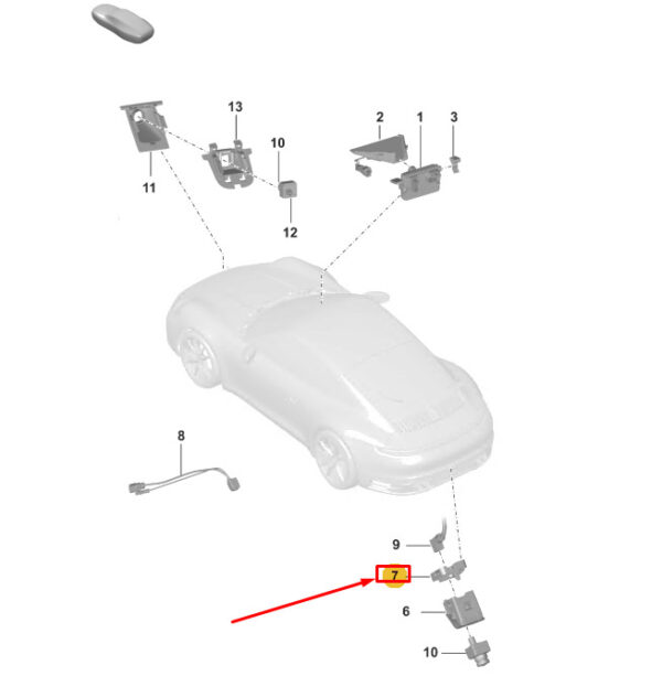 992807525D - Porsche 911 992 retaining plate rear view camera 992807525D NEW ORIGINAL