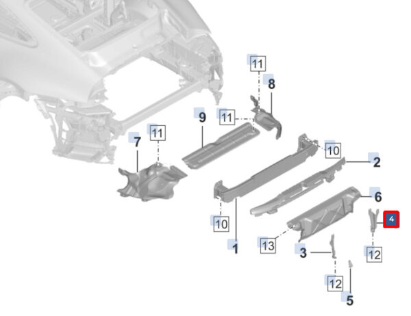 992807724 - PORSCHE 911 992 Rear Right Lower Support Bumper Bracket 992807724 NEW GENUINE