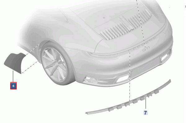 992809691B - Porsche 911 992 rock impact protection film left 992809691B NEW ORIGINAL