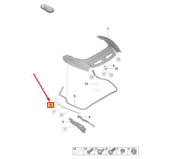 992827710B - Porsche 911 992 convertible top right gasket for storage compartment lid 992827710 part