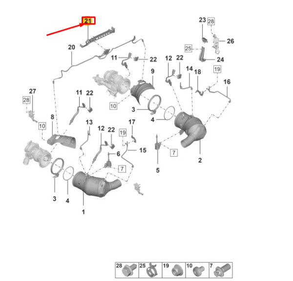 992906287D - Porsche 911 992 temperature sensor holder right 992906287D NEW ORIGINAL