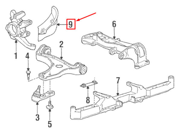 99334108400 - Porsche Carrera 911 993 front right air deflector 99334108400 NEW ORIGINAL