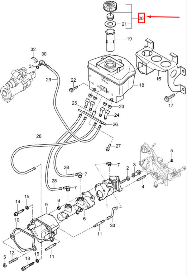 99335518150 - Porsche Carrera GT 980 Main Brake Cylinder Container Cover 99335518150 NEW