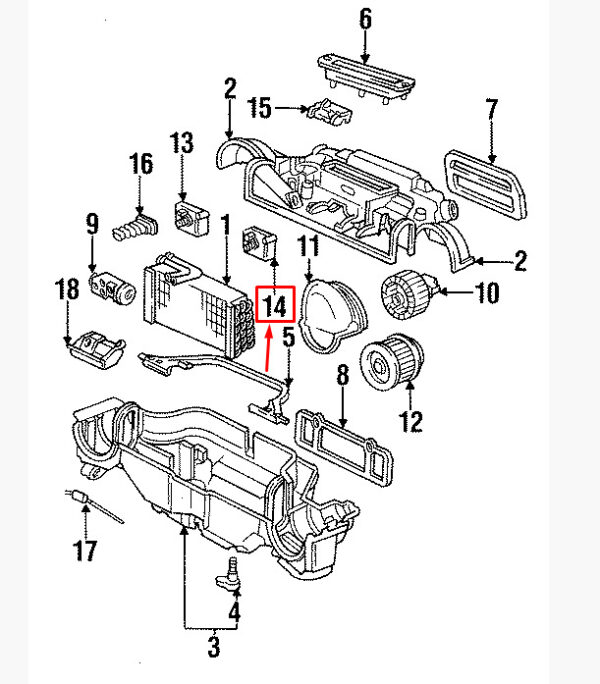 99357290500 - Porsche 911 993 temperature flap center servomotor 99357290500 NEW ORIGINAL
