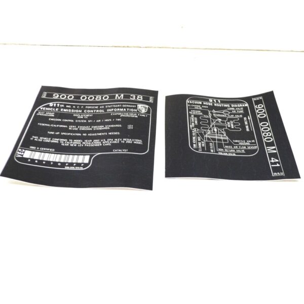 99600610906 - Porsche 911 996 Engine Specification Warning Sign 99600610906 NEW GENUINE
