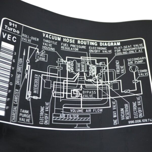 99600610974 - Porsche 911 996 Warning Sign Sticker 99600610974 NEW GENUINE