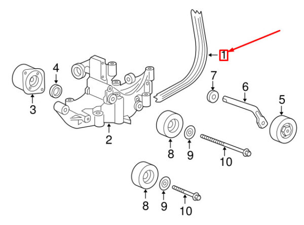 99610215193 - Porsche 911 996 Serpentine Belt 99610215193 NEW GENUINE