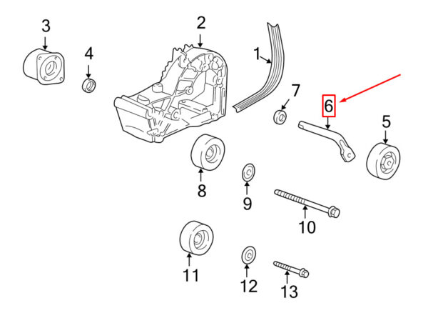 99610236051 - Porsche Cayman 987 Drive Belt Clamp Lever 99610236051 NEW GENUINE