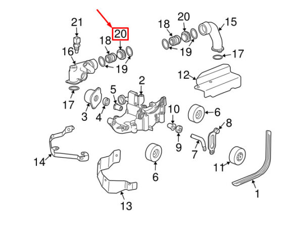 99610621470 - Porsche 911 997 Turbo/GT2 Engine Coolant Pipe Gasket 99610621470 NEW ORIGINAL