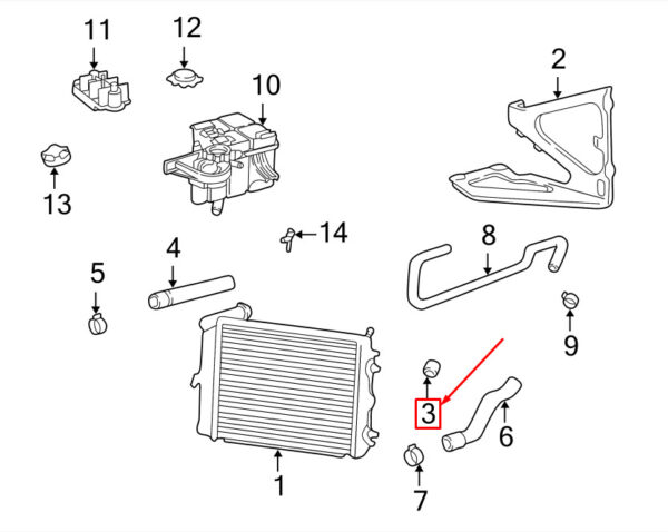 99610633400 - Porsche Boxster 986 Radiator Rubber Holder 9961063400 NEW ORIGINAL