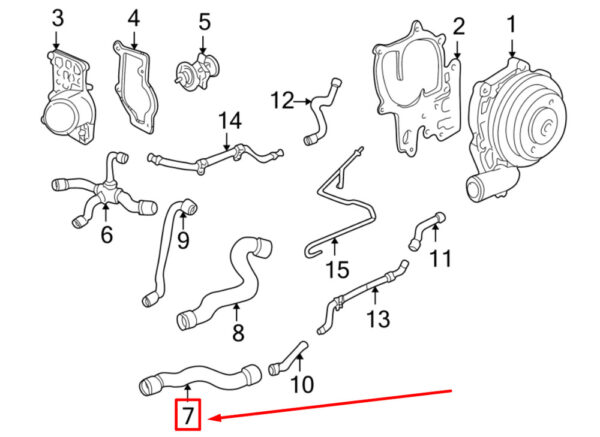 99610650107 - Porsche Boxster 986 Coolant Hose 99610650107 NEW ORIGINAL
