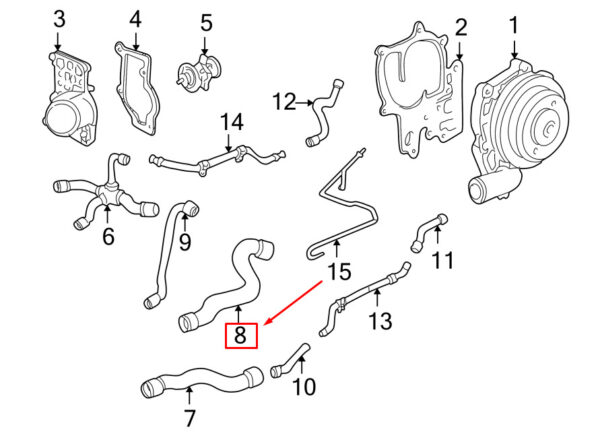 99610650206 - Porsche Boxster 986 Coolant Hose 99610650206 NEW GENUINE