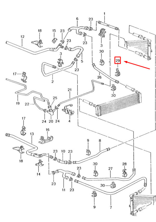 99610657371 - Porsche 911 996 Left Water Line Support 99610657371 NEW REAL