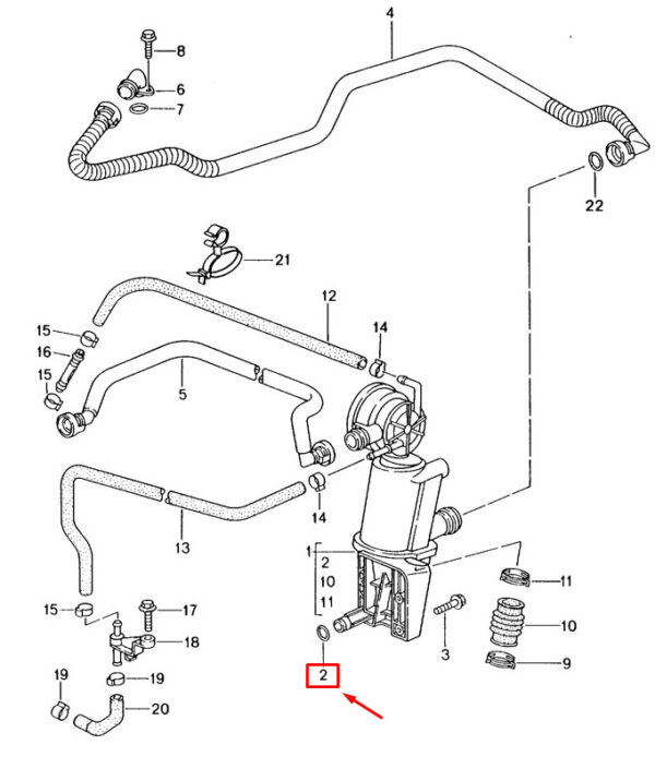 99610712200 - Porsche Boxster 986 Crankcase Breather Valve Gasket 99610712200 GENUINE