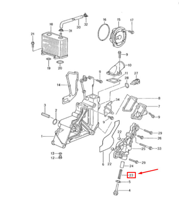 99610712753 - Porsche Boxster 987 Oil Pressure Limiting Valve Spring 99610712753 NEW GENUINE