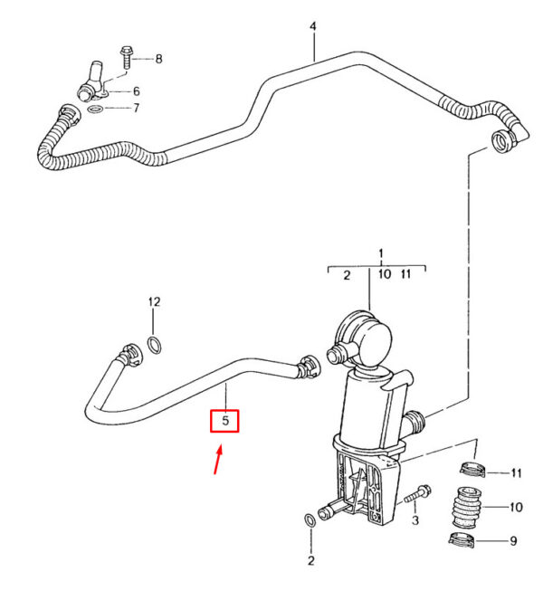 99610714506 - Porsche Boxster 986 Crankcase Breather Hose 99610714506 NEW GENUINE