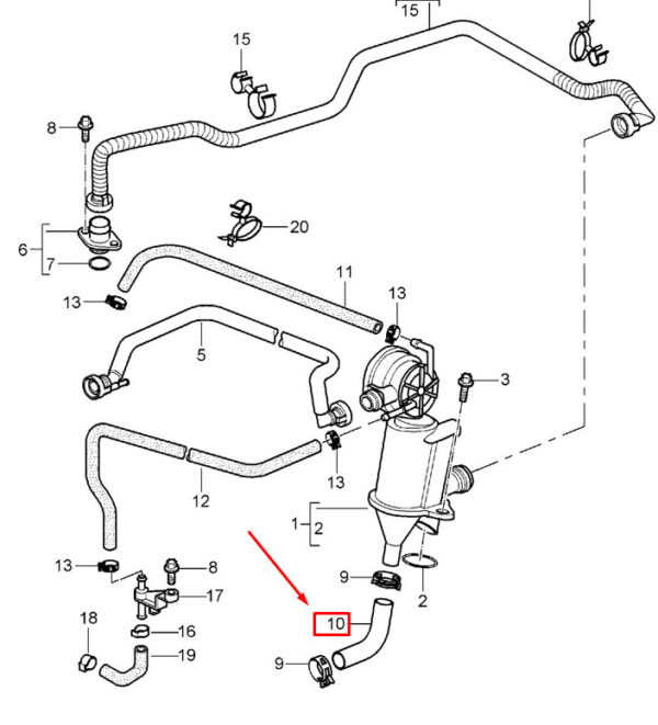 99610717550 - Porsche Cayman 987 Oil Separator Hose 99610717550 NEW GENUINE