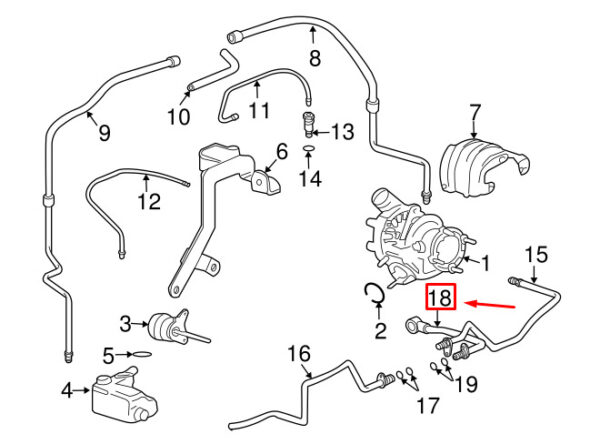 99610721676 - Porsche 911 996 turbocharger oil return line 99610721676 NEW ORIGINAL
