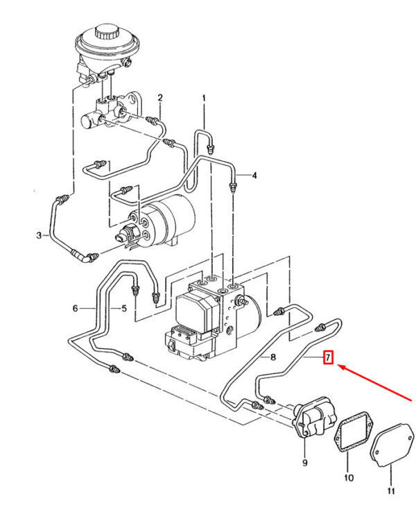99635531643 - Porsche 911 996 Front Brake Pressure Line 99635531643 NEW GENUINE