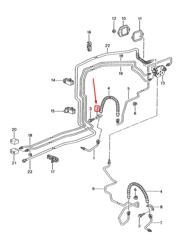 99635550106 - Porsche Cayman 987 Front Left Brake Hose Mount 99635550106 NEW GENUINE