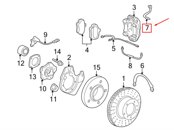 99635558107 - Porsche Cayman 987 Brake Hydraulic Line Front Left 99635558107 NEW GENUINE