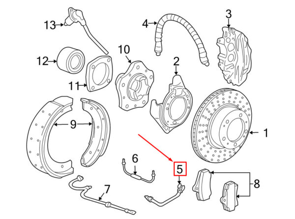 99635558407 - Porsche 911 996 hydraulic line for front right brake 99635558407 NEW