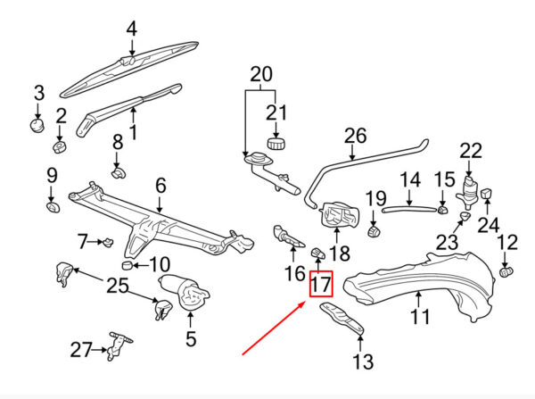 99652872100 - Porsche Boxster 986 washing water level sensor grommet 99652837100 NEW ORIGINAL
