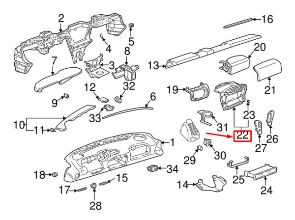 99655213105A03 - Porsche 911 996 radio carrier frame 99655213105A03 NEW ORIGINAL