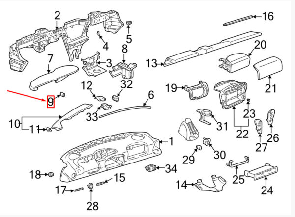 99655262602A03 - Porsche 911 996 Instrument Panel Microphone Cover RHD 99655262602A03 NEW