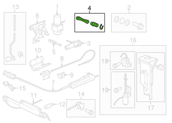 99656167301 - Porsche 911 Convertible 996 Top Release Repair Kit 99656167301 NEW ORIGINAL