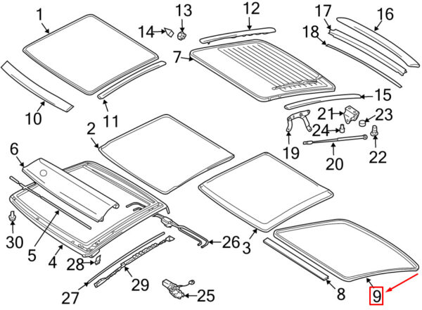 99656233700 - Porsche 911 Targa 996 Rear Window Glass Gasket 99656233700 NEW GENUINE