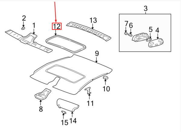 99656423102 - Porsche 911 997 turbo/GT2 sunroof strip 99656423102 NEW ORIGINAL
