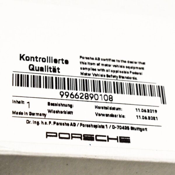 99662890108 - Porsche 996 997 windshield wiper blades 99662890108 new