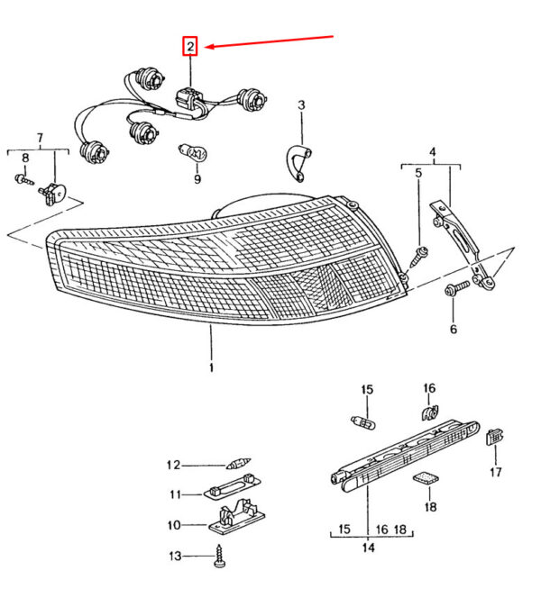 99663144701 - Porsche 911 996 Tail Light Harness 99663144701 NEW REAL